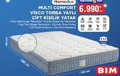 HOMEDİUS MULTİ COMFORT VİSCO TORBA YAYLI ÇİFT KİŞİLİK YATAK HOMEDİUS MULTİ COMFORT VİSCO TORBA YAYLI ÇİFT KİŞİLİK YATAK